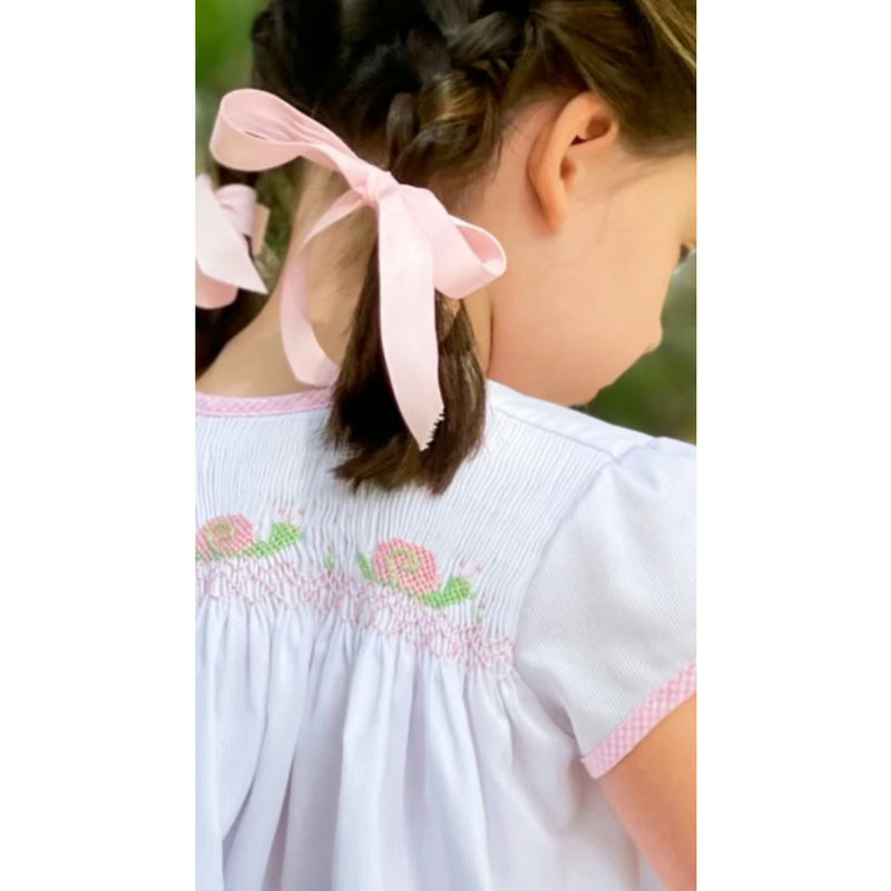 Girls Smocked Snail Apron Set
