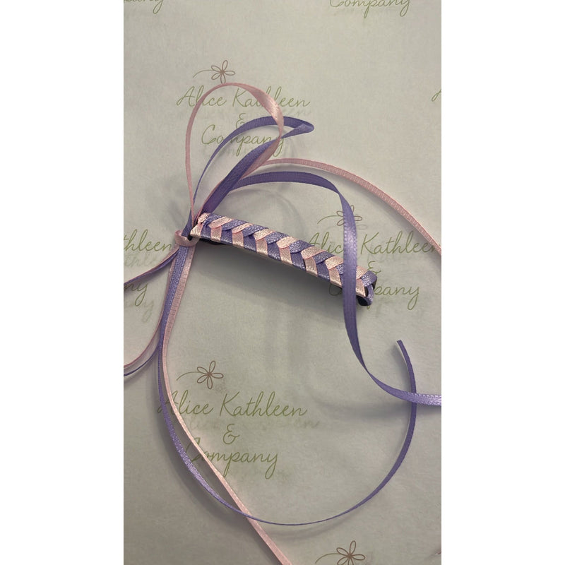 Pink and Lilac Satin Ribbon Barrette