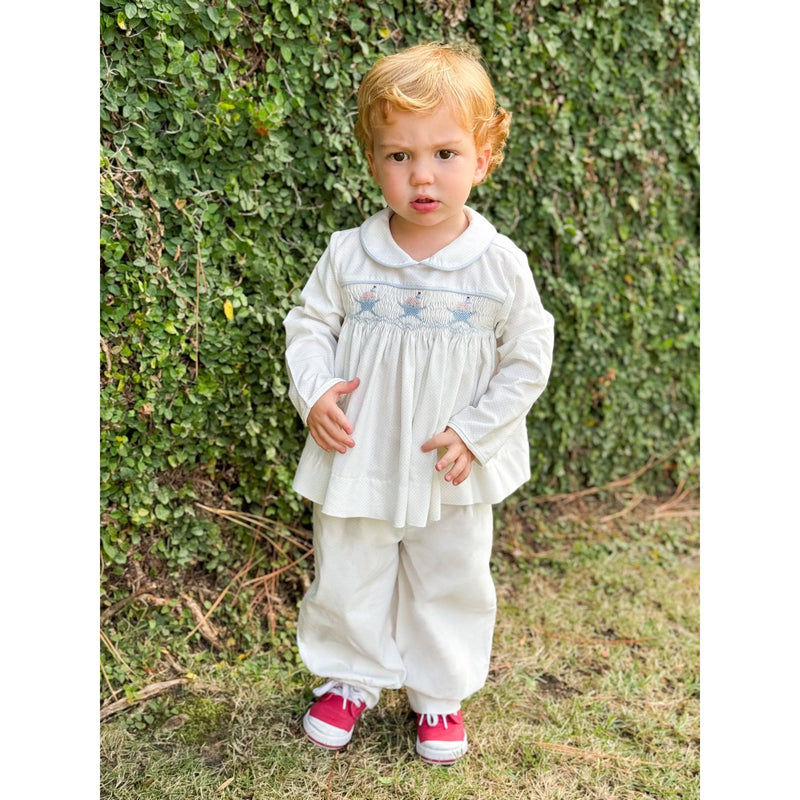 Ford Bubble Pant- Blue Bitty Dot