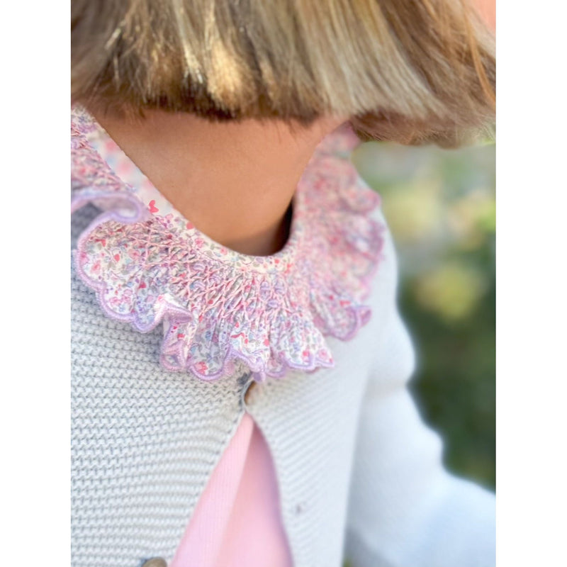 Ruffle Smocked Blouse- Lilac/Pink