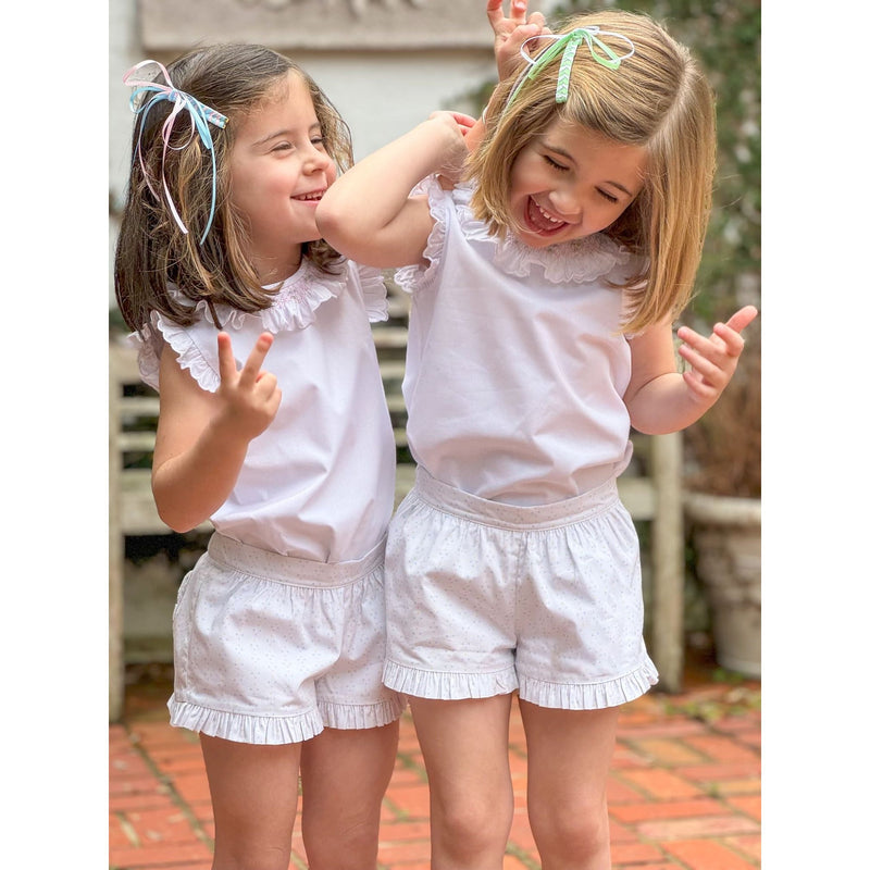Mint and White Ribbon Barrette