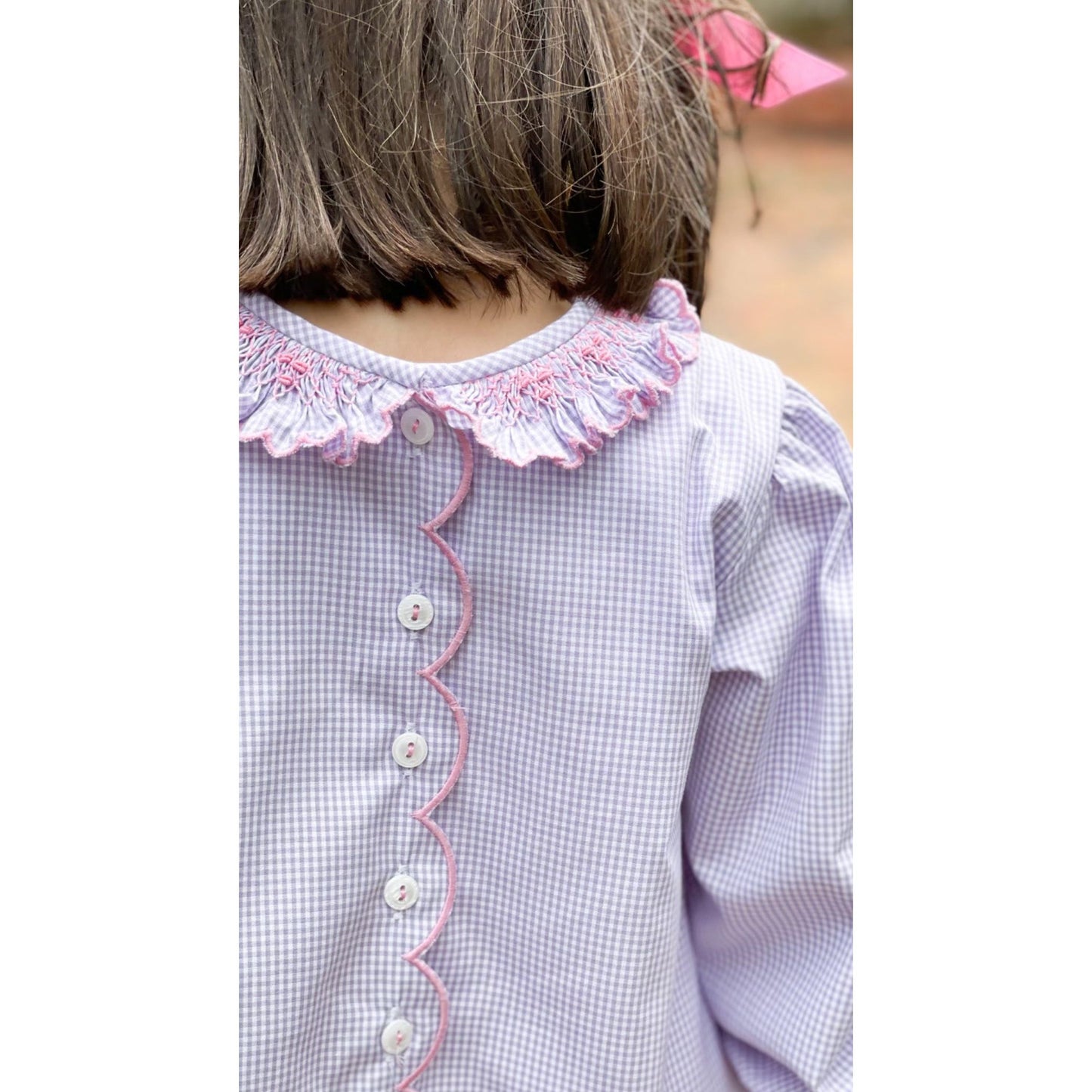 Smocked Ruffle Blouse- Lilac