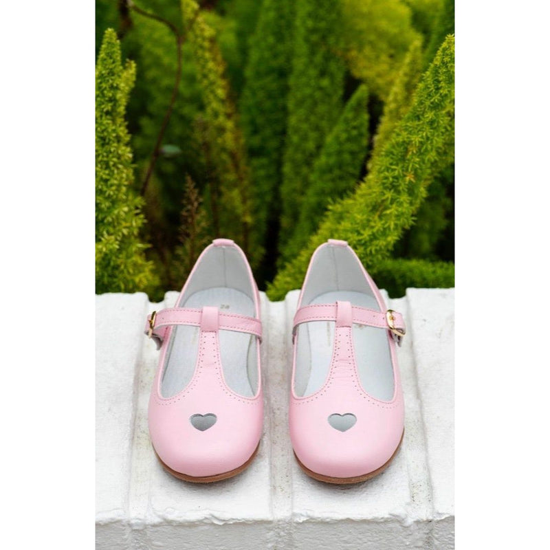 T-Strap Hearts- Poppy Pink