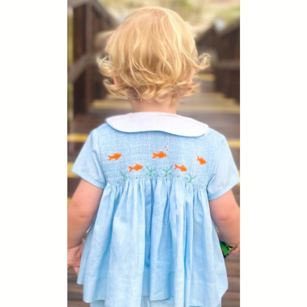 Boys Smocked Goldfish Set