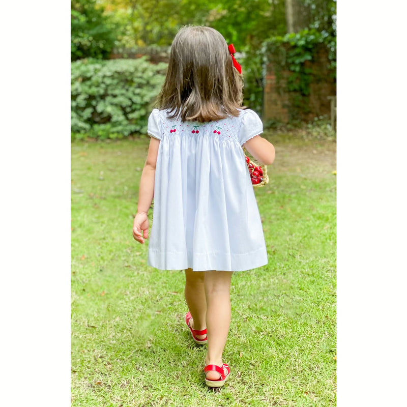 Smocked Cherry Apron Dress