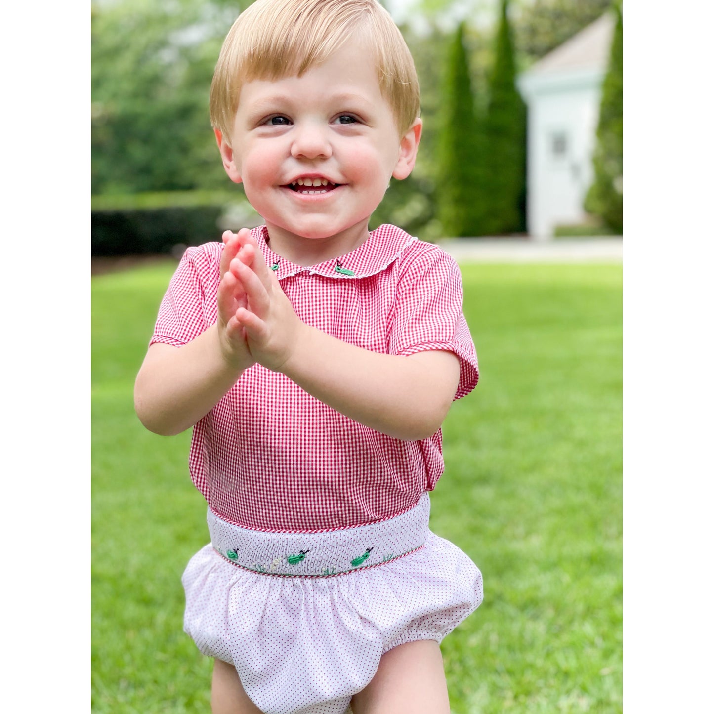 Smocked Grasshopper Bloomer Set