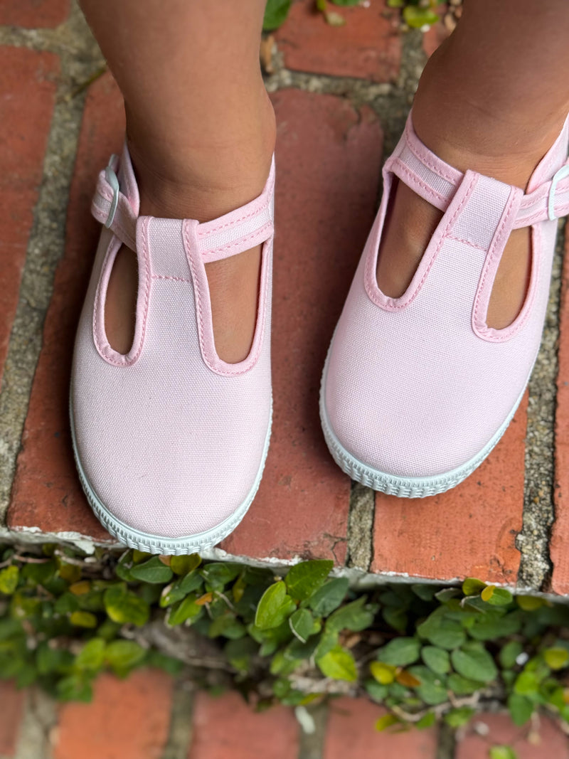 Canvas T-Strap- Pink