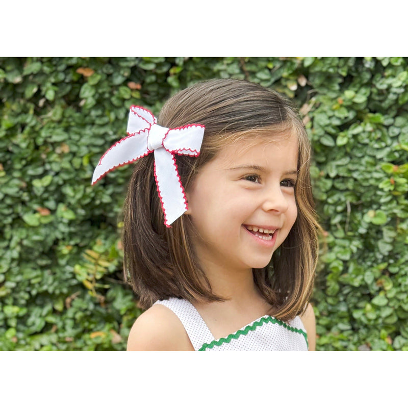 Bow- Red Picot Trim