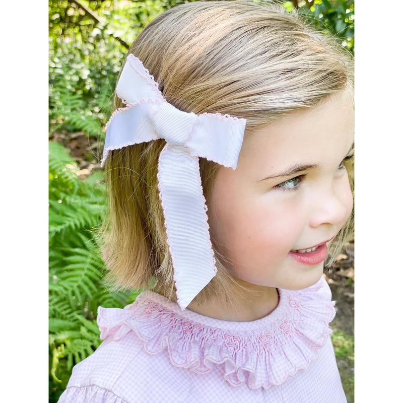 Bow- Pink Picot Trim
