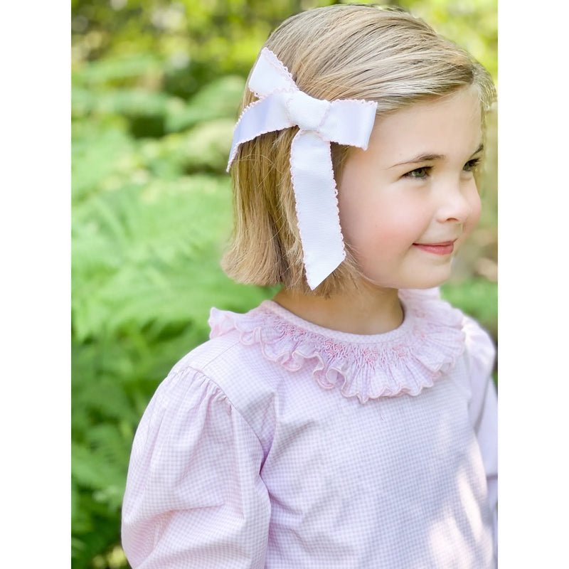Smocked Ruffle Blouse- Pink Gingham