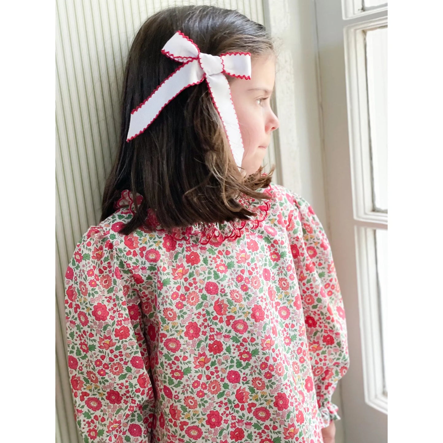 Bow- Red Picot Trim