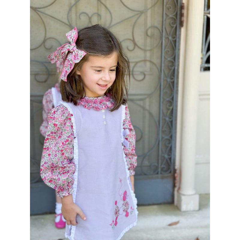 Liberty of London Smocked Blouse- Lilac/Hot Pink