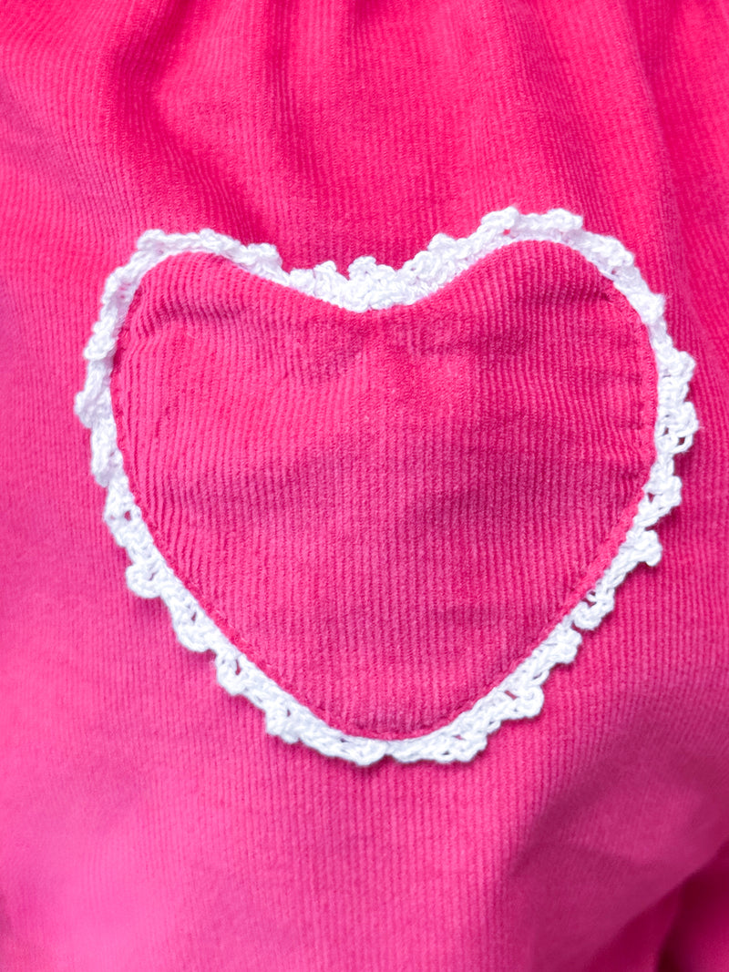 Heart Pocket Pant- Hot Pink
