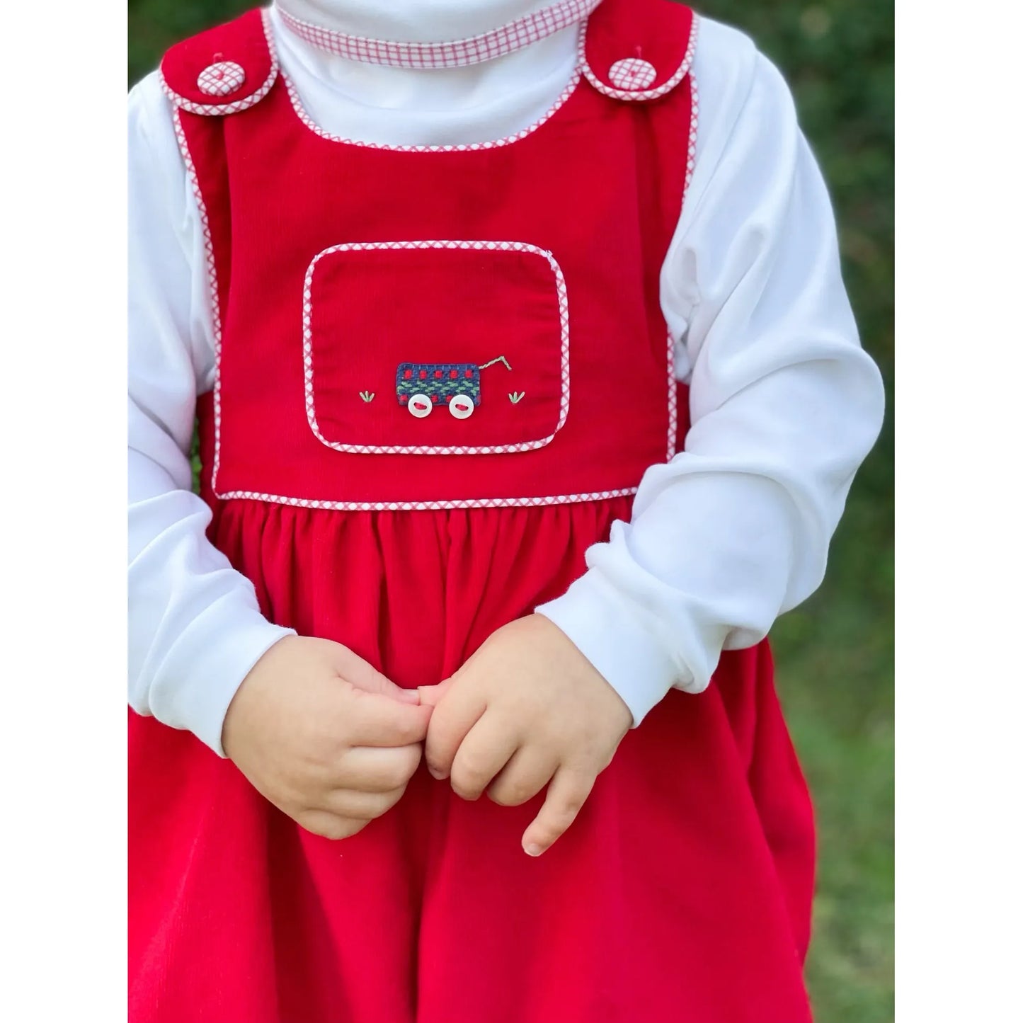 Red Windowpane Banded Turtleneck