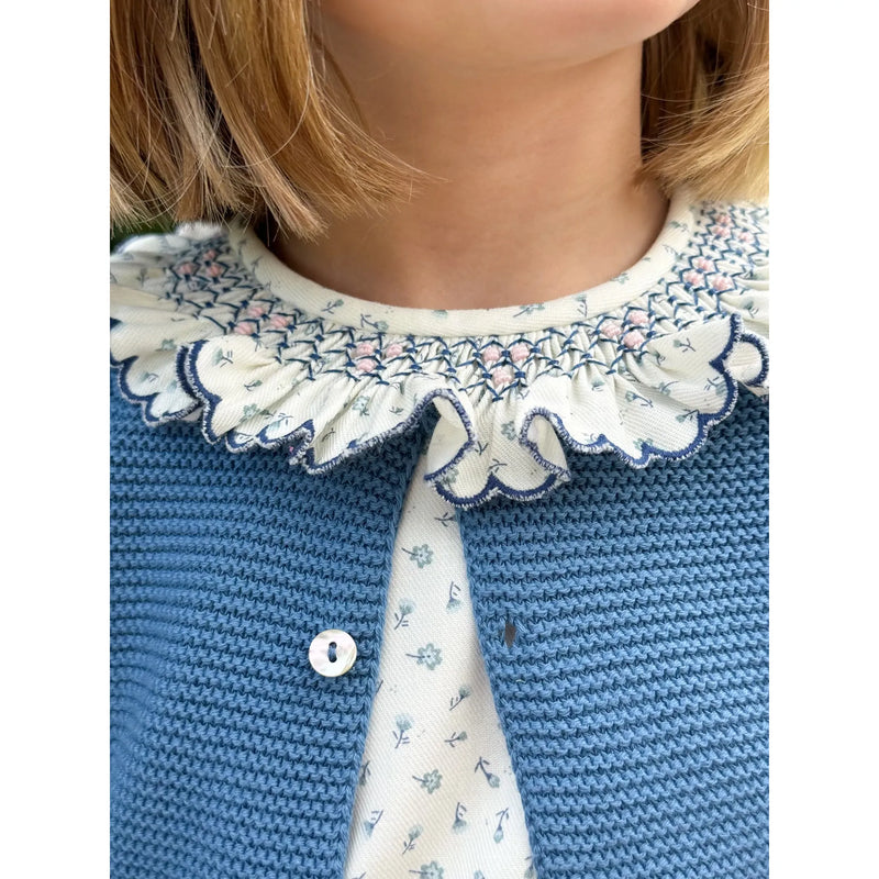 Ruffle Smocked Blouse- French Blue