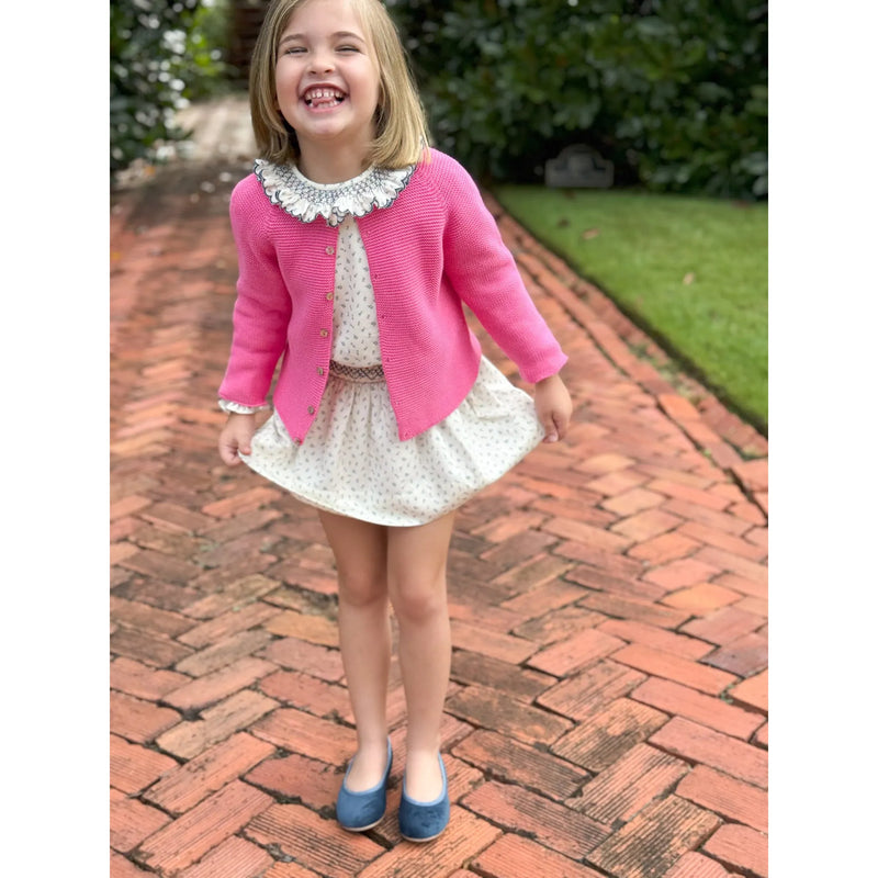 Ruffle Smocked Blouse- French Blue