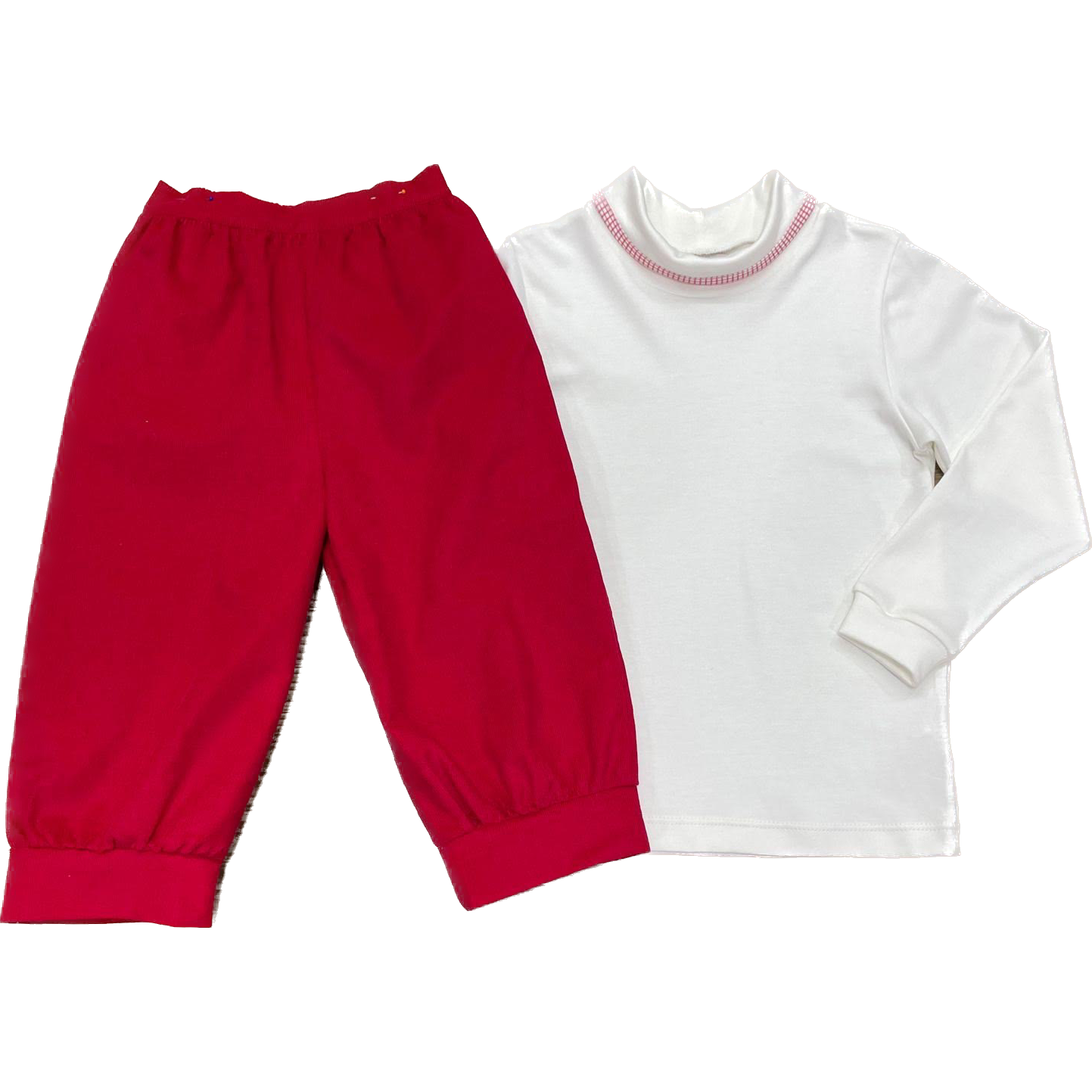 Red Windowpane Banded Turtleneck