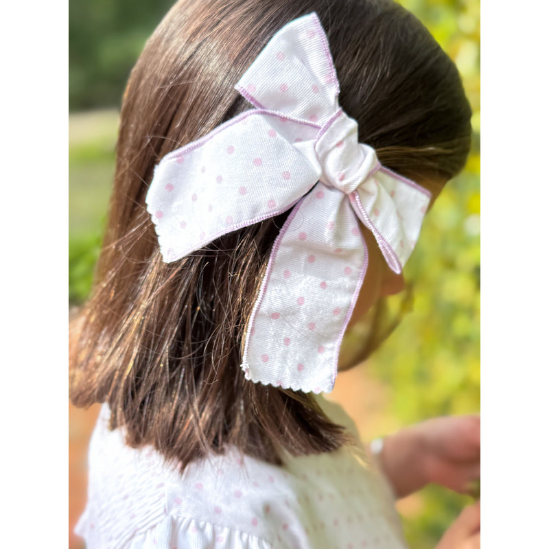 Pink Dot/Lilac Edging Bow