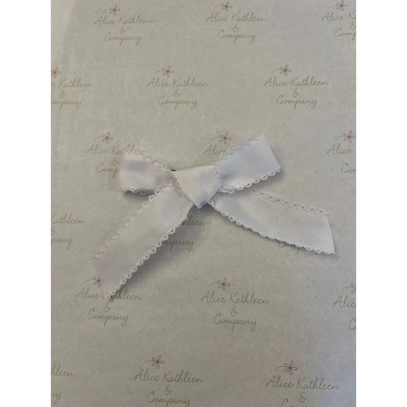 Bow- White Picot Trim