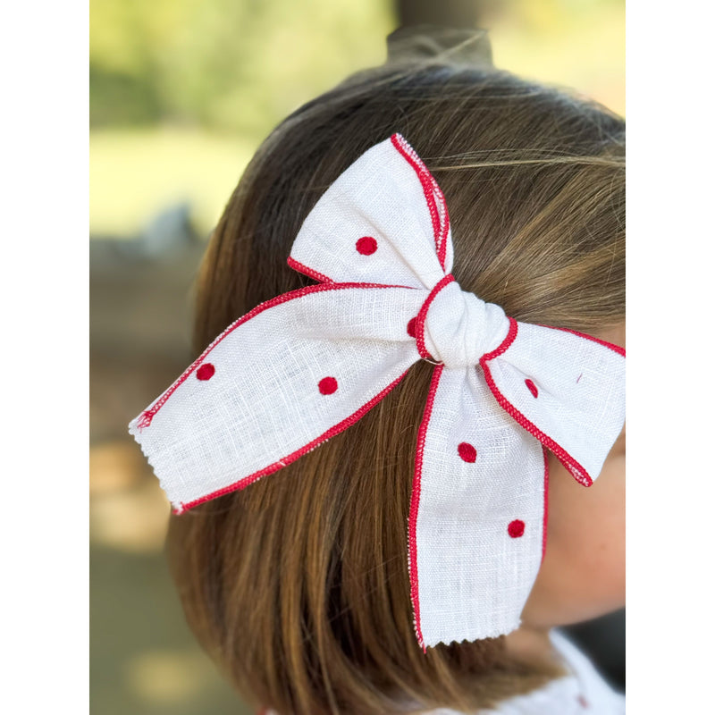 Embroidered Dot Bow