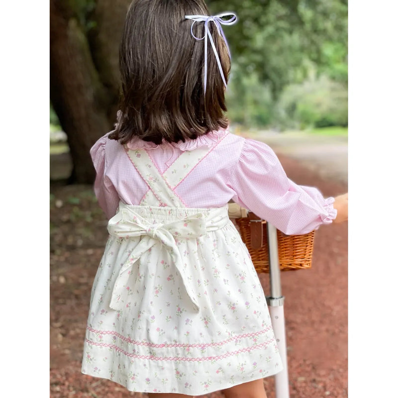 Lilac and White Ribbon Barrette