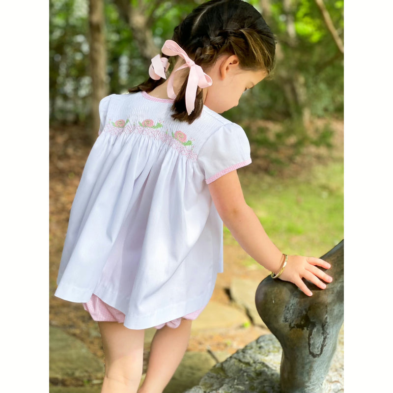 Girls Smocked Snail Apron Set