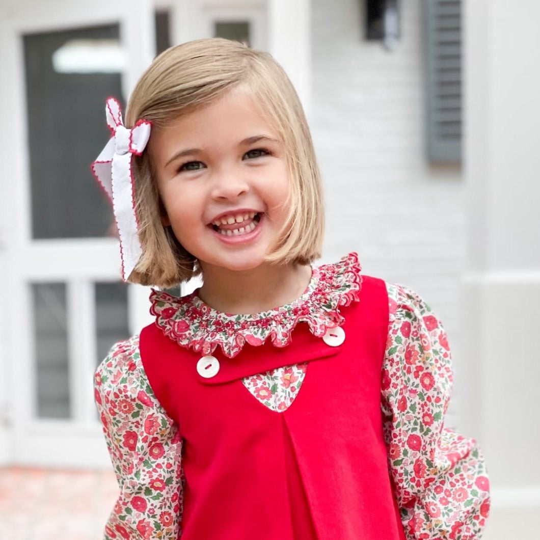 Bow- Red Picot Trim