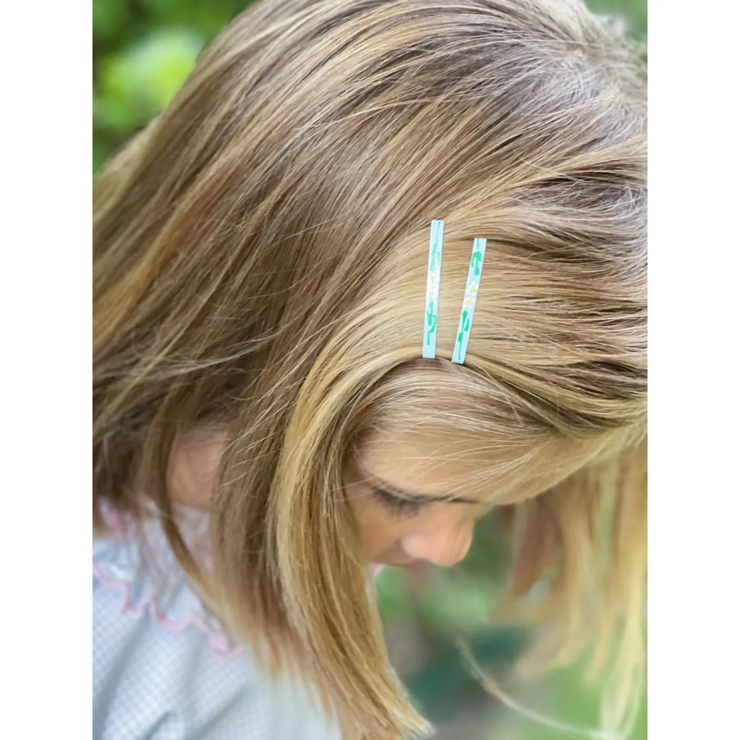 Vintage Mint Hand Painted Barrette
