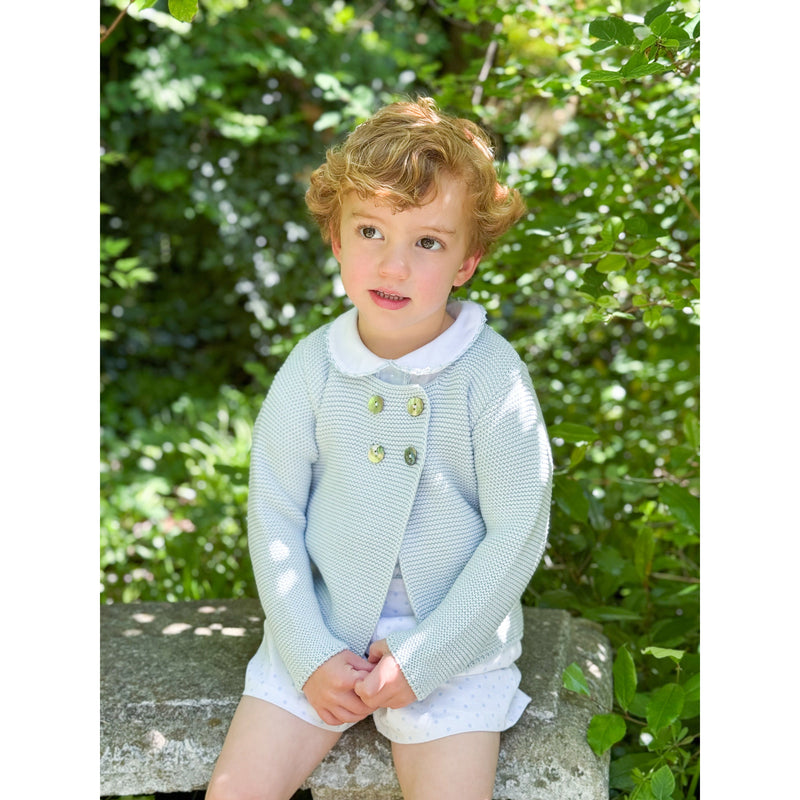 Double Breasted Sweater- Powder Blue