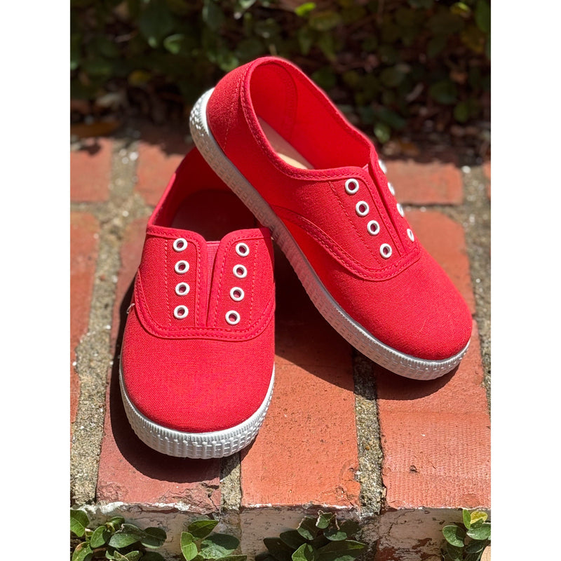 Canvas Slip On- Coral