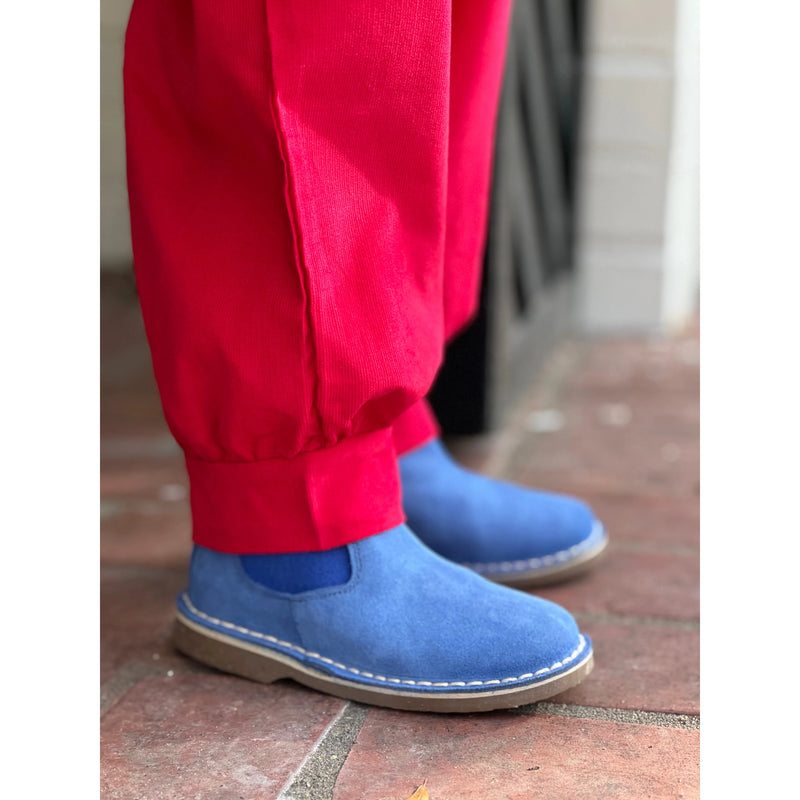 Blue Suede Chelsea Boot