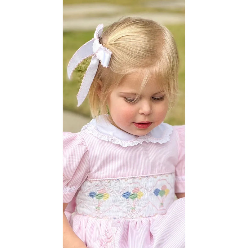 Bow- Pink Picot Trim