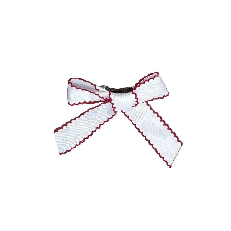 Bow- Red Picot Trim