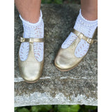 T- Strap- Metallic Gold