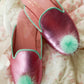 Girl Slipper- Metallic/Mint Mink