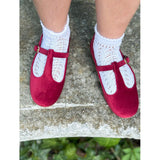 T-Strap Cranberry Velvet
