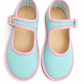 Mary Jane in Blue with Pink Grosgrain