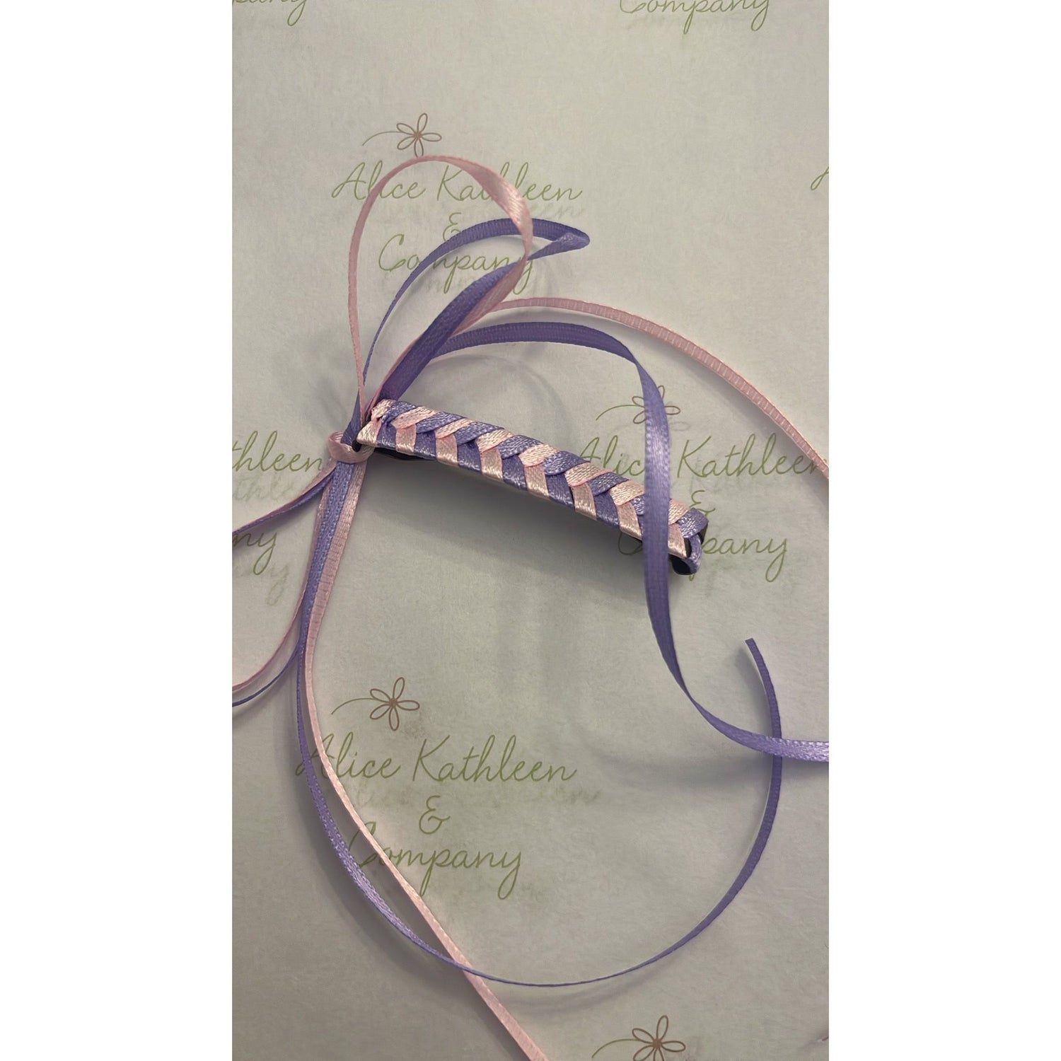 Pink and Lilac  Satin Ribbon Barrette