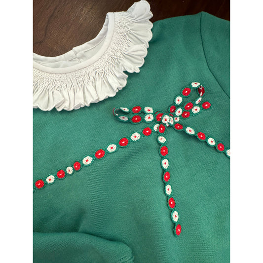 Green Weekender Set- Vintage Crochet Flowers