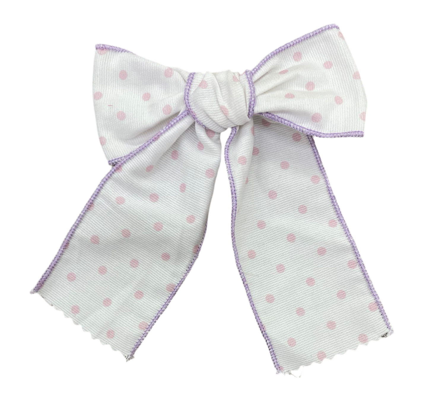 Pink Dot/Lilac Edging Bow