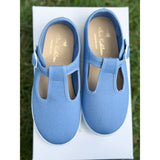 Canvas T-Strap in French Blue