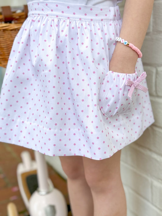 Macy Skirt- Pink Dot