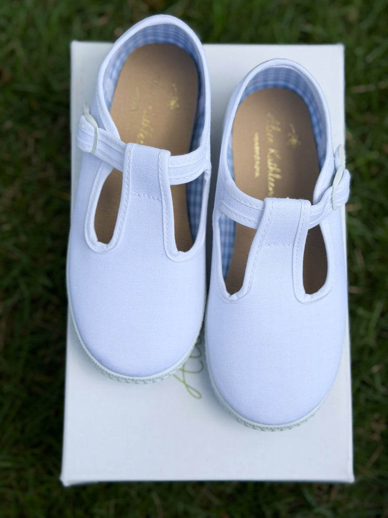 Canvas T-Strap in White
