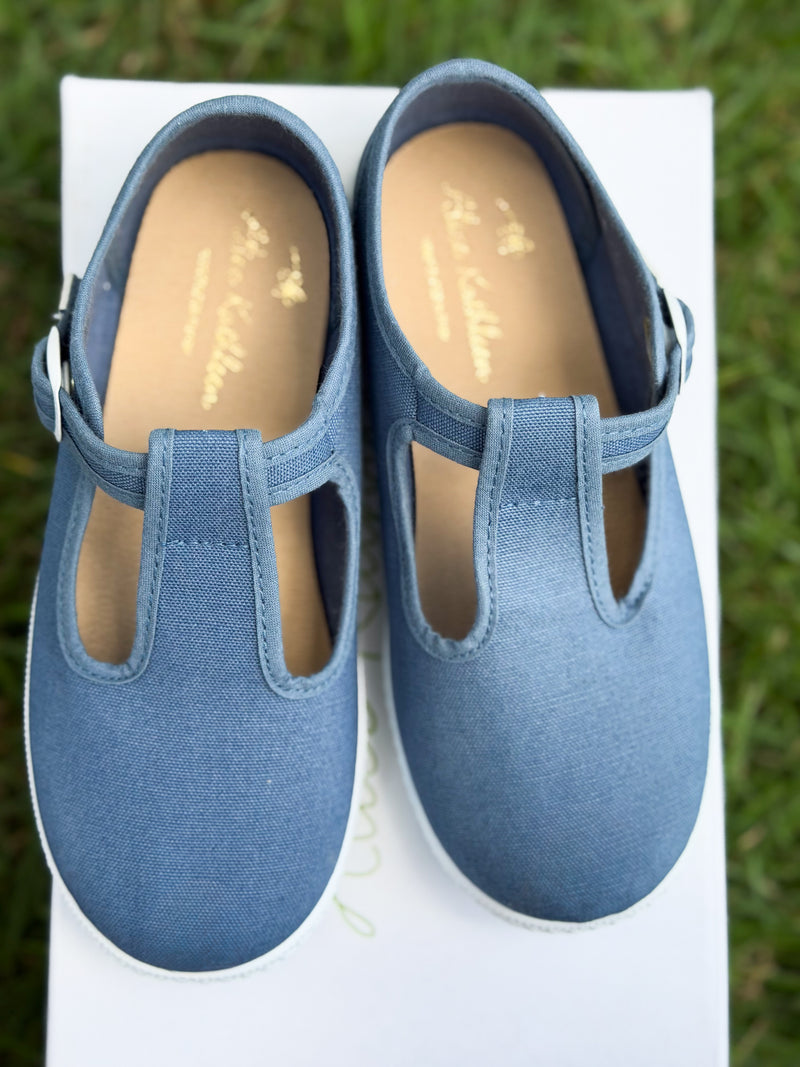 Canvas T-Strap in Light Navy