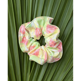 Scrunchie in Yellow with Pink Bougainvillea