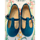 T-strap Velvet Peacock