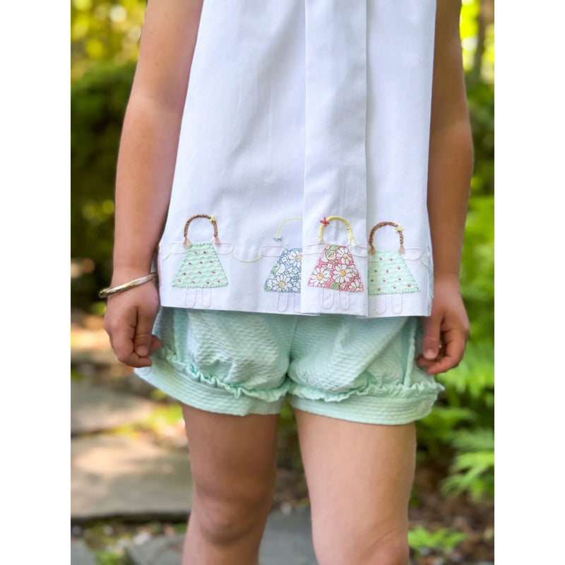 Jenny Bloomer Short- Mint Pique