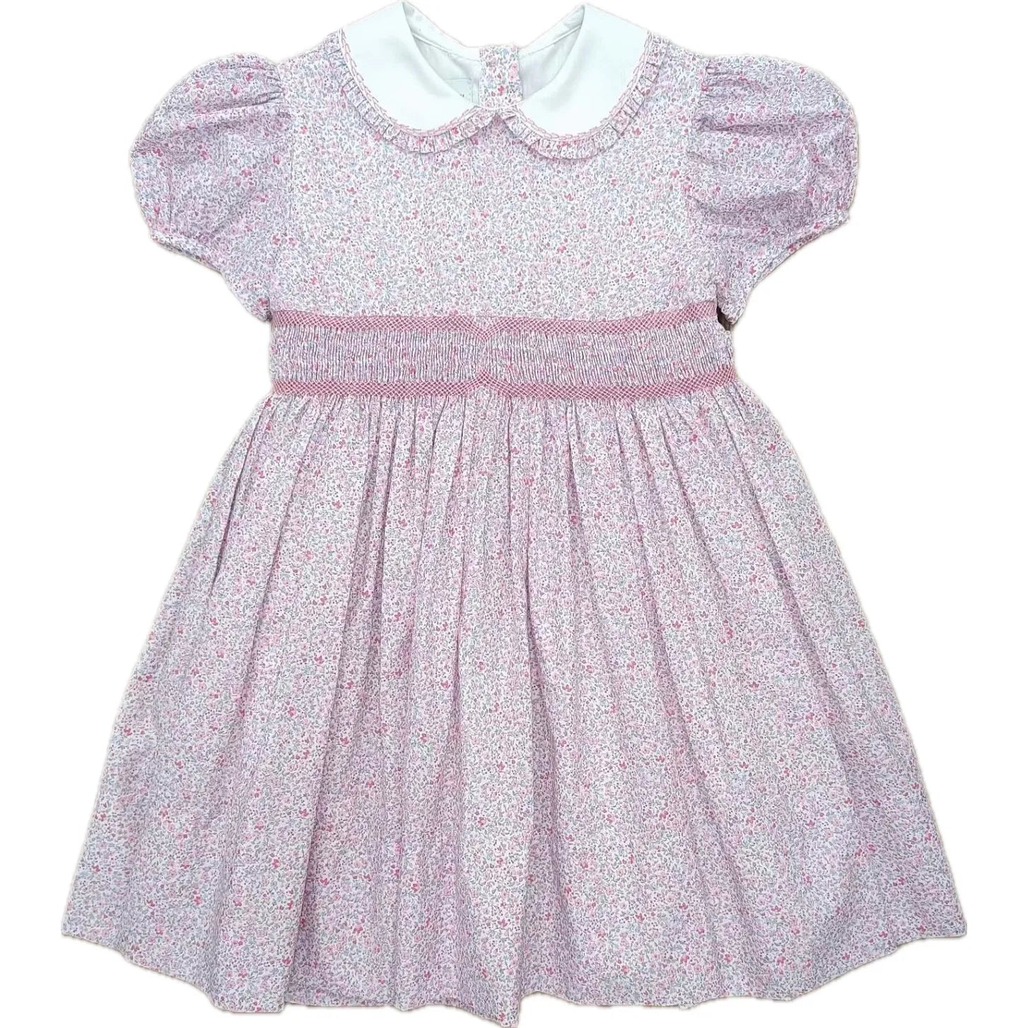 Smocked Waist Dress- Pink/Lilac Ditzy Floral Pre- Order