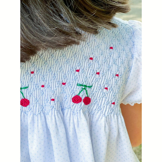 Smocked Cherry Apron Dress