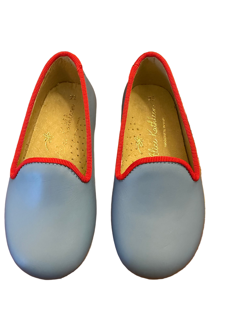 Boys Slipper- Blue/ Red trim